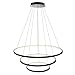LightInTheBox Modern LED Chandelier 3 Ring Chandelier Dimmable Circular Dining Ceiling Pendant Light for Dinning Room Living Room 60+40+20cm (Black; Light Source: Stepless Dimming)