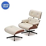 Dollhouse Miniature Eames Chair with Ottoman in White by Town Square Miniatures