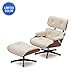 Dollhouse Miniature Eames Chair with Ottoman in White by Town Square Miniatures
