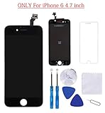 Glob-Tech iPhone 6 LCD Display Screen Replacement Touch Digitizer Full Assembly for iPhone 6 with Free Professional Screen Protector and Repair Tools Set, iPhone 6 Black