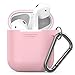 PodSkinz Keychain AirPods Case with Carabiner Compatible with Apple Airpods 1 & AirPods 2 [Front LED Not Visible] (Pretty in Pink)