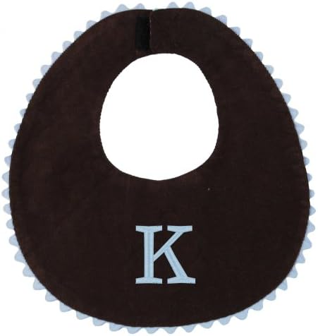 Princess Linens Bon Bon Bib Brown with Baby Blue Trim, K