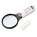 Glam Hobby 3 LED Light 3X 45X Handheld Magnifier Reading Magnifying Glass Lens Jewelry Loupe White and Black