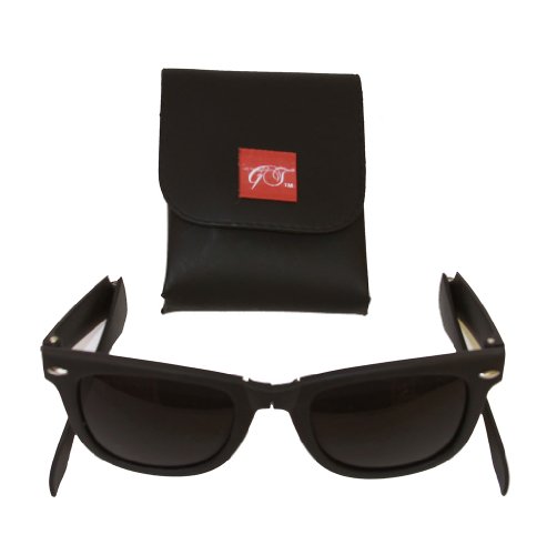 Gravity Shades Foldable Matte Black Sunglasses + GT Case