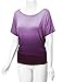 WT990 Womens Round Neck Short Sleeve Dip-Dye Dolman Top XXL Purple