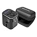 Bonaker Universal Travel Adapter Power Converters All-in-One International AC Plug Adapter Fast Charging Outlet with Smart 4 USB Ports(4.5A) for US UK AUS EU More Than 150 Countries in Black