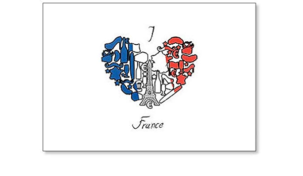 I Love France. Imán para nevera con diseño de símbolos e ...