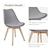 Furmax Mid Century Modern DSW Dining Chair Upholstered Side Chair with Beech Wood Legs and Soft Padded Shell Tulip Chair for Dining Room Living Room Bedroom Kitchen Set of 4 (Gray)