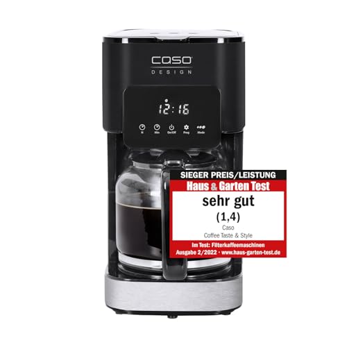 Caso Coffee Taste And Style Machine À Café Avec Filtre Permanent, 1,5 L, Température D'Infusion Optimale 92-96 °C, Stop-Goutte, Tête D'Infusion Optimisée, Acier Inoxydable, 12 Tasses
