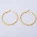 Followmoon 18K Gold Plated Women's Rope Hoop Earrings 20mm-50mm (35mm Carved Rope Hoop Earrings)