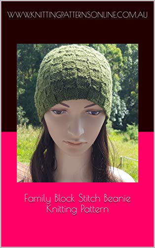 Family block stitch beanie knitting pattern - Kinsey