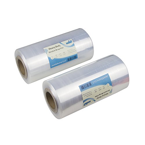 Jack&Sunny Stretch Wrap 9''x 1000 Ft 80 Gauge (Pack of 1 Roll) for Moving Shipping Packing Depot&Storage Industrial Hand plastic stretch wrap film Clear