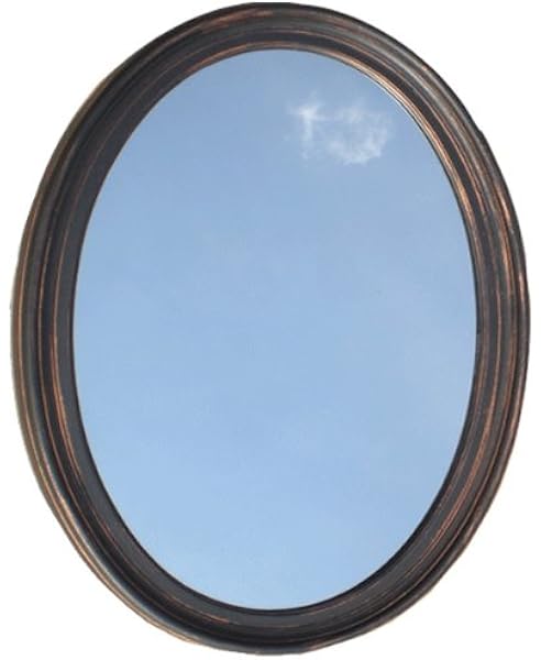 Amazon Com Decorative Oval Framed Wall Mirror Oil Rubbed Bronze Furniture Decor
