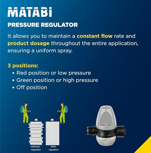 Matabi - Manual Backpack Sprayer - 12L - Fibreglass Lance - 3 Positions Pressure Regulator - Padded Straps - Garden, Orchard and Agriculture - Super Green 12 - Made in Europe
