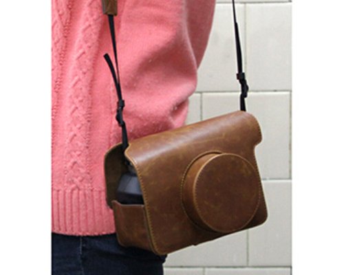 CLOVER Retro PU Leather Camera Case Bag for Fujifilm INSTAX WIDE