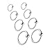 joybeauti Unisex Stainless Steel Captive Bead Hoop Barbell CBR Rings for Ear Belly Lip Nose Ring Piercing Jewelry Mixed Sizes Pack of 8 Pcs (Steel)