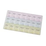 Tekmun Travel-Friendly Easy Carrying Pill Box with 21 Weekday Removable Slots