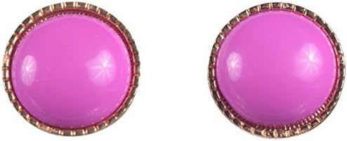 16k Gold and Fuschia Candy Button Stud Earring by Zoetik