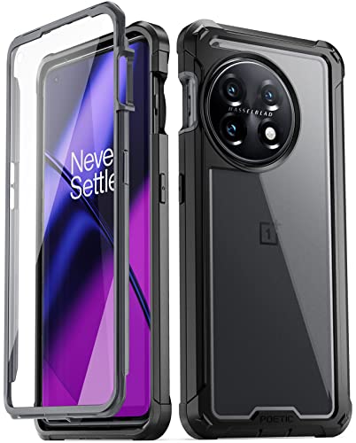 Poetic Guardian - Custodia compatibile con OnePlus 11 5G 6,7 pollici [test di caduta di grado Mil-Grade 6,7 m, custodia ibrida integrale antiurto protettiva robusta trasparente con pellicola
