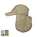 Juniper Taslon UV Cap with Detachable Flap, One Size, Khaki