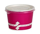 100 Count Pink Deli Containers Durable Food Storage Containers with Lids Hot and Cold Disposable 12oz Containers Use for Frozen Desserts, Soups, or Any Food of Your Choice