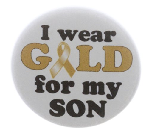 I wear Gold for my Son 1.25" Pinback Button Pin Awareness Ribbon Cancer COPD