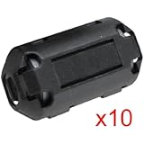 uxcell 10 Pcs Movable 7mm Inner Diameter Black Ferrite Core Ring Cable Clip UF70B