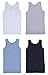 Brix Boys Undershirt Tank Top - Tagless 100% Cotton Super Soft 4 Pack Tanks. (White/Navy/Heather Grey/Chambray, 5/6 Years)