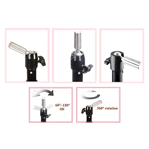 Kaleurrier Tripod Stand for Mannequin Head Height Adjustable Rotatable Cosmetology Hairdressing Training Head Stand Holder Wig head Canvas Block Head Doll Head Model with Carry Bag - Thumbnail 3