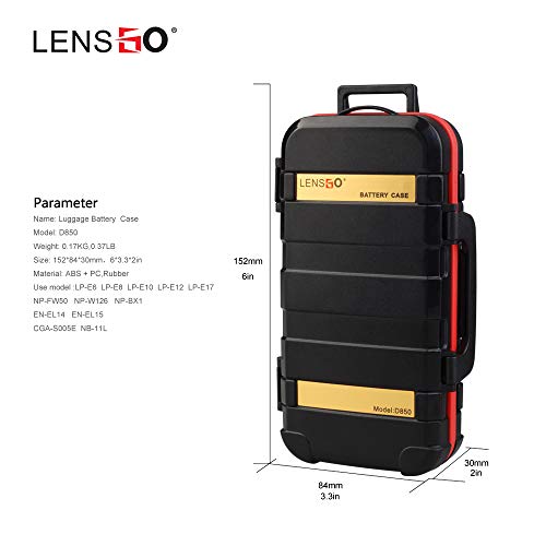 Camera Battery Case Holder and Memory SD TF CF Card Case Storage Box Waterproof Camera Battery Holder for LP-E6 /LP-E8 /LP-E10 /LP-E12 /LP-E17 /NP-FW50 /NP-W126 /NP-BX1 /EN-EL14 /EN-EL15 /NB-11L - Thumbnail 6