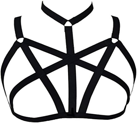 AILUER Body Harness Bra Lingerie Sexy Women Caged Bra Gothic Harness Strappy Black