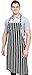 Utopia Kitchen Adjustable Bib Apron with 2 Pockets - Adjustable Neck Strap - 32-Inch by 28-Inch with Extra Long Ties, Black (Stripe, 1)