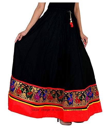 ooltah chashma women's long skirt - skrt-128_black_free size