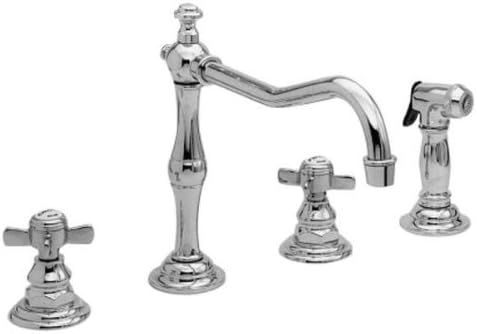 Newport Brass 946 20 Fairfield Double Handle Widespread Kitchen Faucet With Side Spray And Metal Cros Stainless Steel Touch On Kitchen Sink Faucets Amazon Com