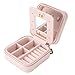 Jewelry Box, Guluman Small Portable Travel Jewelry Storage Case Display Organizer Mirrored Holder for Rings, Earring, Necklace, Bracelet (S=10CM, Pink)