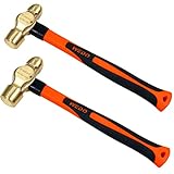 WEDO 2PCS Brass Ball Peen Hammer Set,8 oz + 12