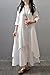 AsherFashion Women's Long Sleeve Chinese Style Cotton Linen Long Dress (US XL/Tag 4XL, White)