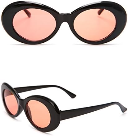 Sharesweet Vintage Men Women Sunglasses UV400 Outdoor Sports Eyewear Glasses Fashion Shades (Black&amp;Transparent Red)
