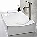 Ufaucet Modern Above Counter White Ceramic Bathroom Vessel Sink, Without Pop-up Drain