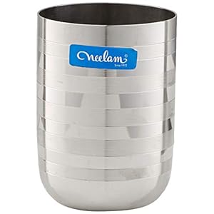 neelam – SGRL075D Stainless Steel 7.5 22G Diamond Royal Glass, 400 ml, Silver, Set of 4