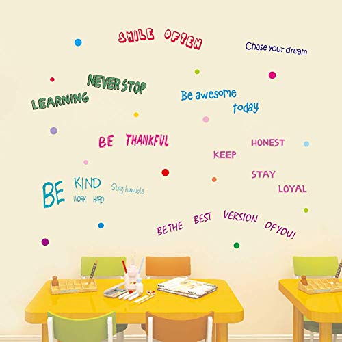 IARTTOP Inspirational Quotes Wall Decal, Motivational Phrases Sticker for Home Decoration, Positive Sayings Window Cling Decor and Classroom Decor (3 Sheet Multicolor Decals)