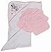 Disney Minnie Mouse Hooded Towel and Washcloths Gift Set, Pink