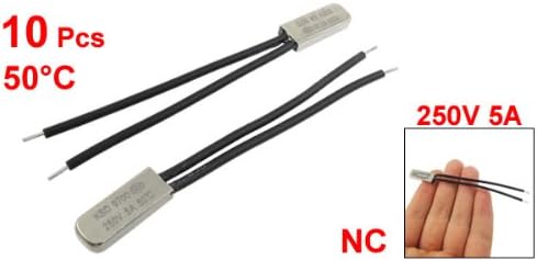 sourcing map 10 Pcs Bimetal Temperature Control Switch Thermostat 50C N.C KSD9700, Silver,black - Image 3