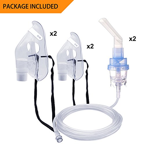 PORAXY Compressor System Cool Mist Inhaler Accessories Kit Oxygen Masks Breathing Mouthpieces for Adults (Blue) - Thumbnail 6