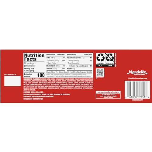 HANDI-SNACKS RITZ CRACKERS ‘N CHEESY DIP SNACK PACKS, 20 SNACK PACKS