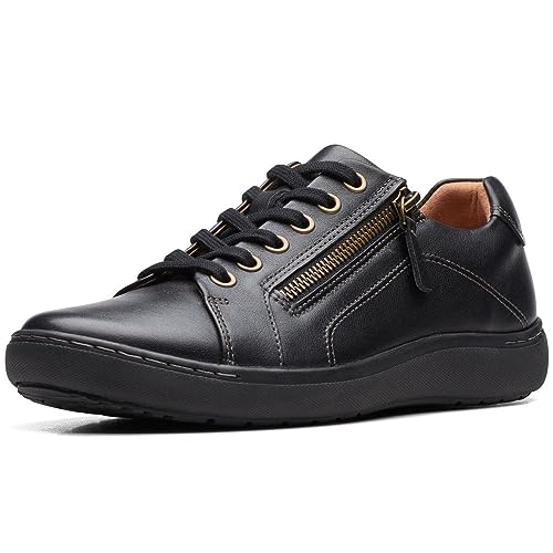 Clarks Femme Nalle Lace Racine Accueil Femme Baskets-Mode, Noir, 37 EU