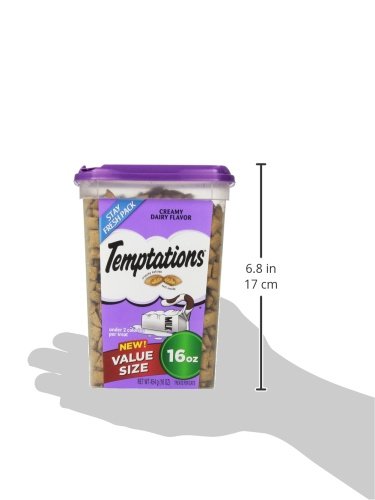 TEMPTATIONS Classic Treats for Cats Creamy Dairy Flavor 16 Ounces; With Our Mouthwatering Menu We Have a Flavor For Every Feline