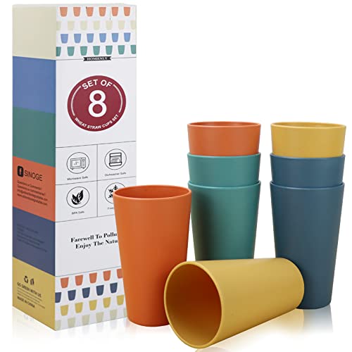 Homienly Wheat Straw Cups Plastic Cups Unbreakable Drinking Cup
