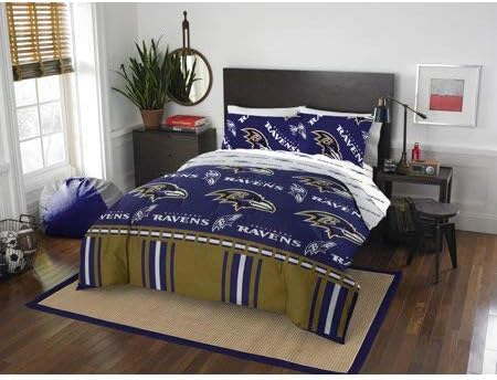 Amazon Com Official Baltimore Ravens Bed In Bag Set Queen Home