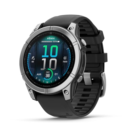 Garmin fēnix E, 47mm, Display AMOLED 1,3", Touch e Pulsanti, 90+ App per lo Sport, Training Readiness, Mappe, GarminPay, Autonomia 16 giorni, Stainless Steel & Black
